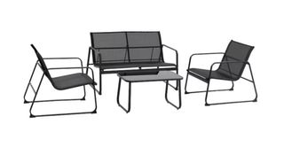 Mesa y sillas de jardín negras