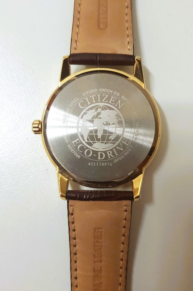 Orologio Citizen Eco-Drive Uomo Oro Pelle Marrone