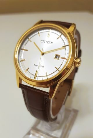 Orologio Citizen Eco-Drive Uomo Oro Pelle Marrone