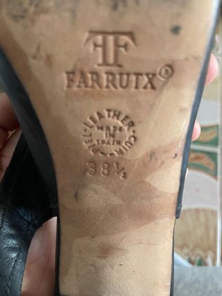 Zapatos Farrutx Piel Negros Talla 38.