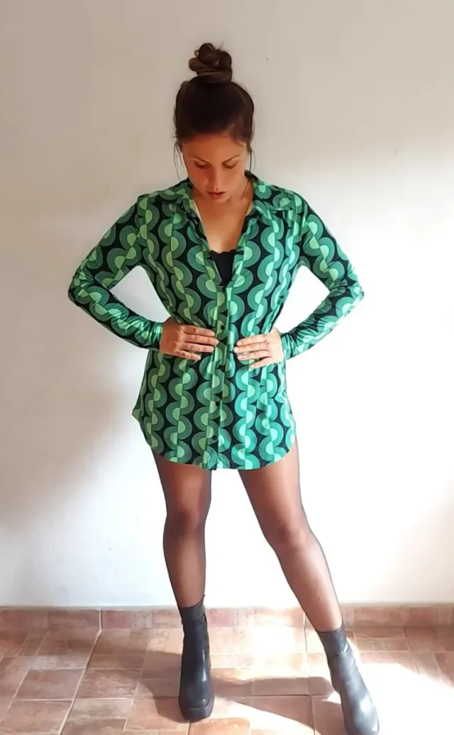 Vestido mini estampado geométrico