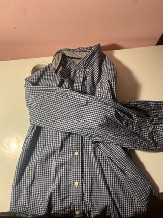 Camisa Tommy Hilfiger cuadros azul y blanco tallaS