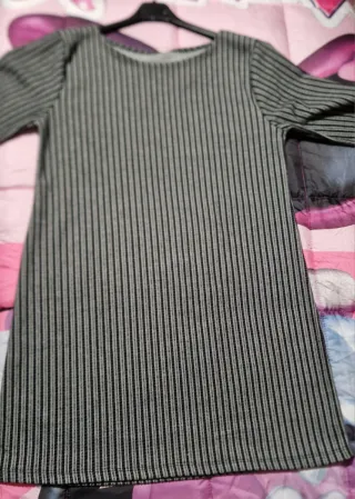 Vestito donna a righe nero/grigio
