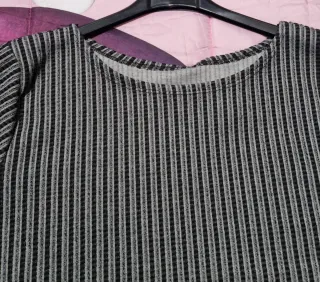 Vestito donna a righe nero/grigio