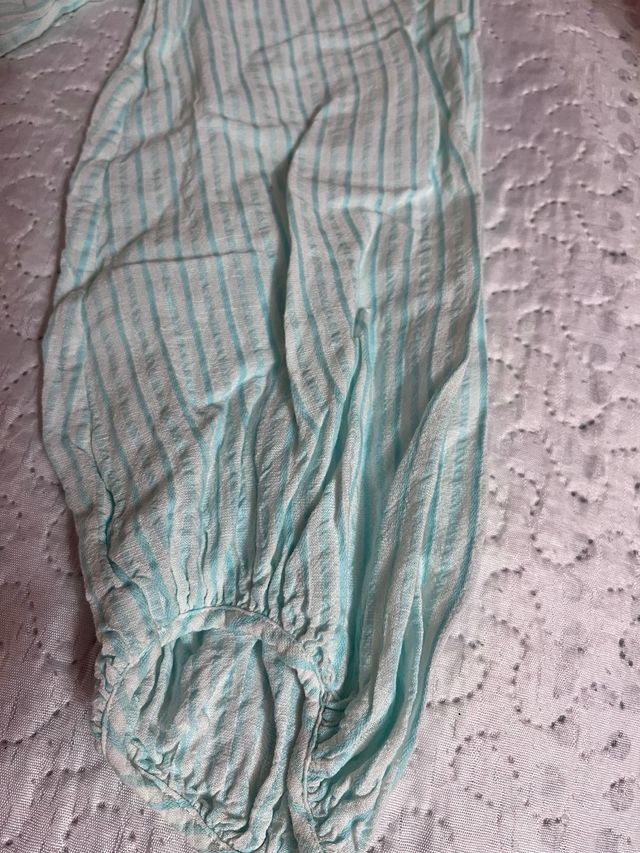 Blusa Massimo Dutti turquesa rayas