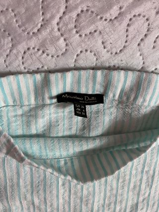 Blusa Massimo Dutti turquesa rayas