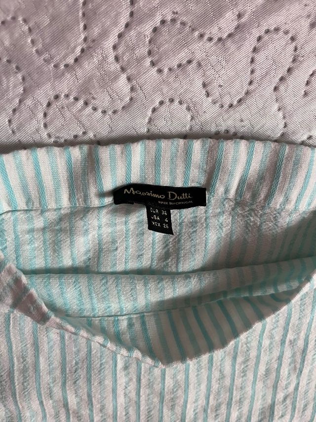 Blusa Massimo Dutti turquesa rayas
