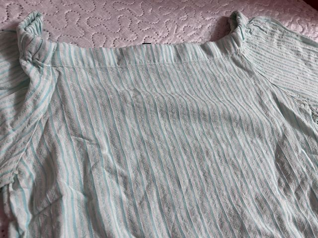 Blusa Massimo Dutti turquesa rayas