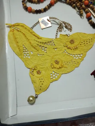 Set 4 collane perline, legno e perle