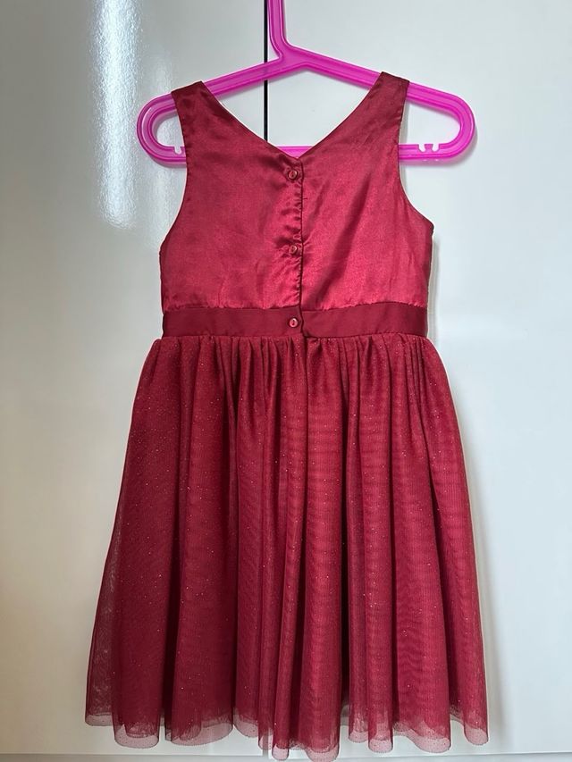 Vestido burdeos de fiesta H&M (6-7 años / 122 cm)