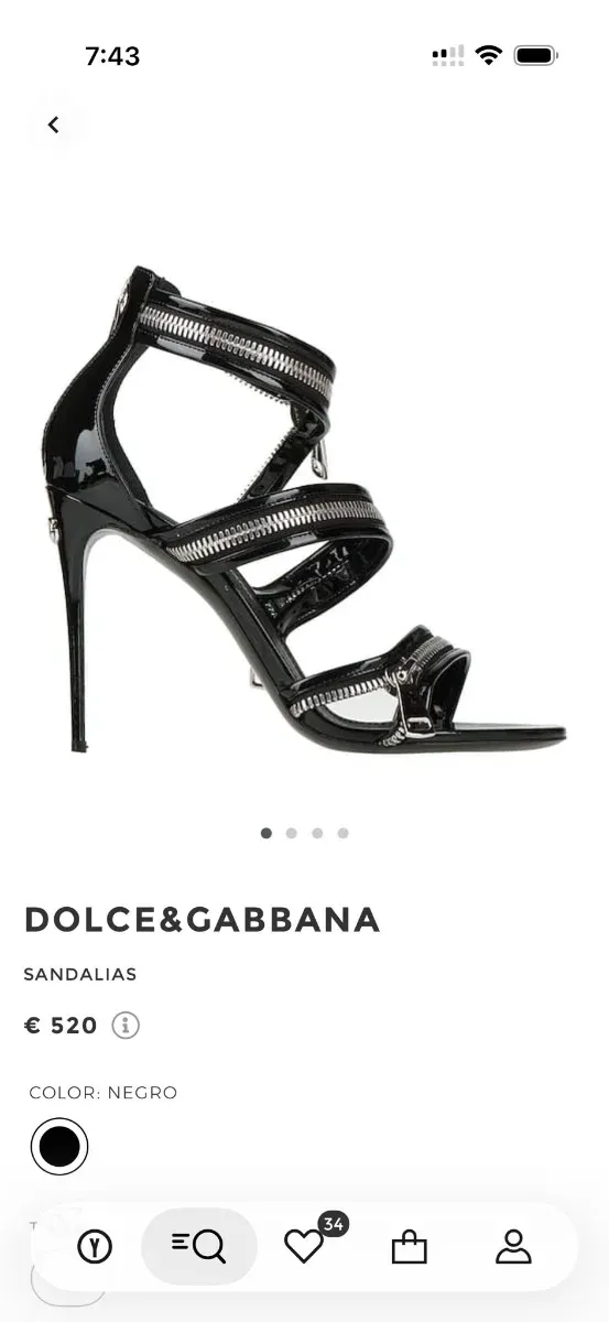 Sandalias Dolce & Gabbana Tacón Cremallera Negra