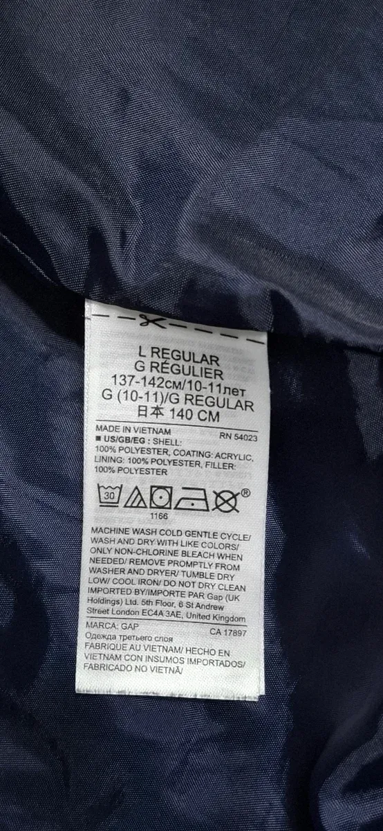 Colete acolchoado azul marinho GAP