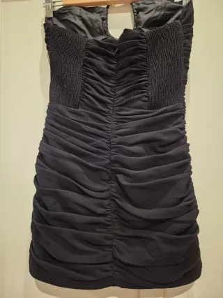 Vestido Negro Fiesta Ruched Halter