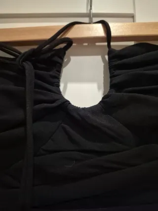 Vestido Negro Fiesta Ruched Halter