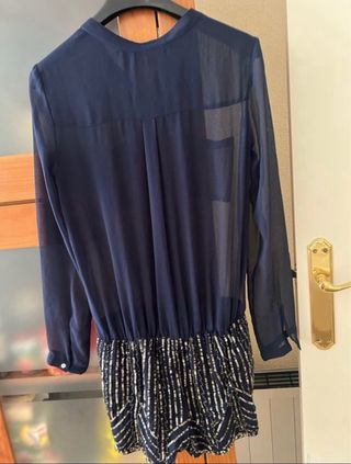 Mono fiesta lentejuelas azul y plata