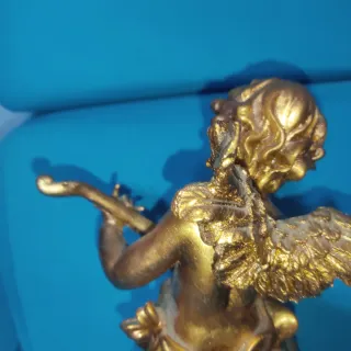 Angelo dorato con mandolino cm 30