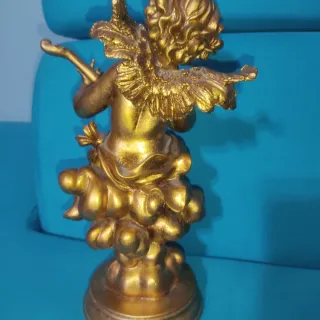 Angelo dorato con mandolino cm 30