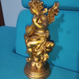 Angelo dorato con mandolino cm 30