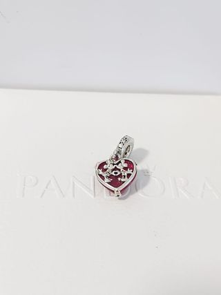 Pandora Charm Corazón Rojo y Plata