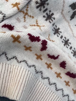 Jersey Vintage Estilo Nórdico Copos Nieve