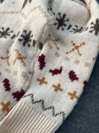 Jersey Vintage Estilo Nórdico Copos Nieve