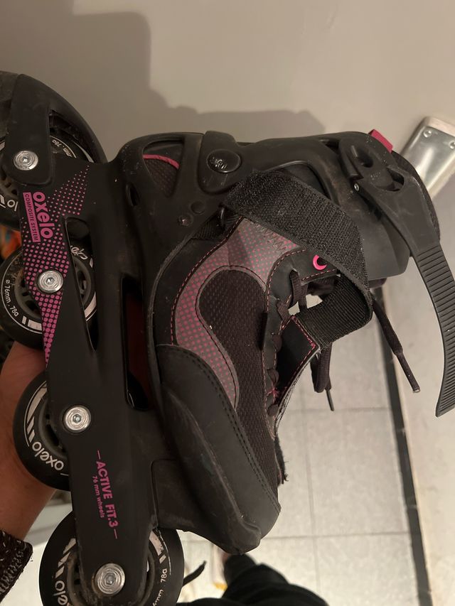 Patines Oxelo Active Fit.3 Negro/Rosa
