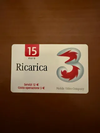 Ricarica 15 euro 3 Mobile Video Company