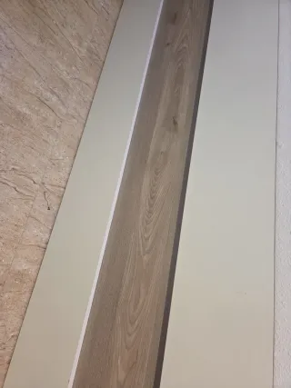 Cabezal cama matrimonio madera marron y blanco