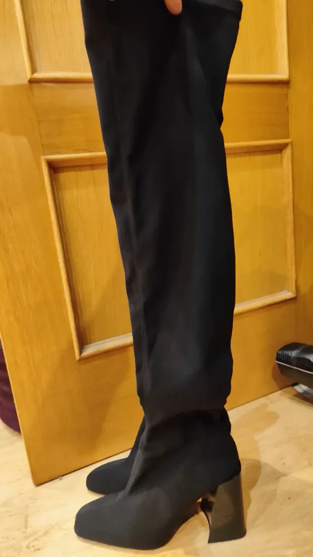 Botas altas negras tacón bloque