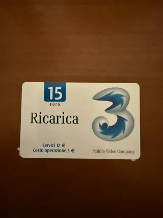 Ricarica 15 euro - 3 Mobile Video Company