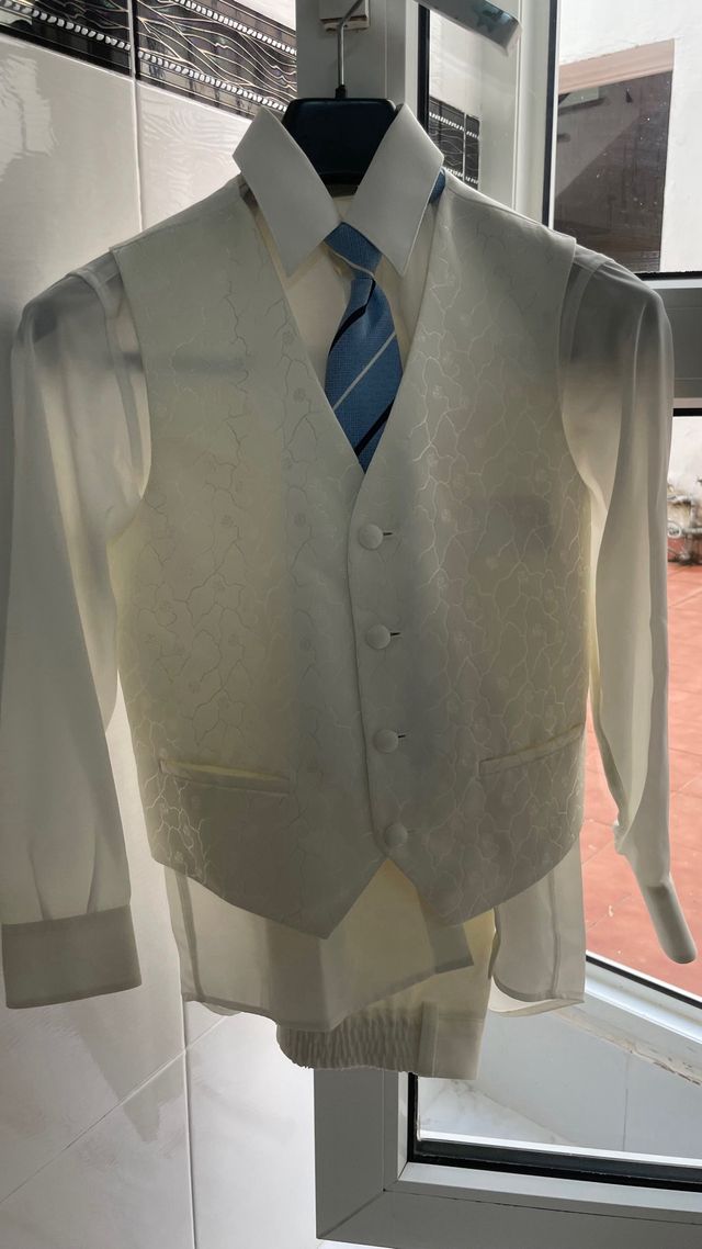 Traje Capitán Marinero Niño Blanco Azul Talla 10