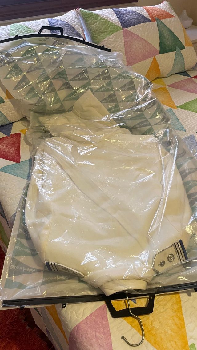 Traje Capitán Marinero Niño Blanco Azul Talla 10