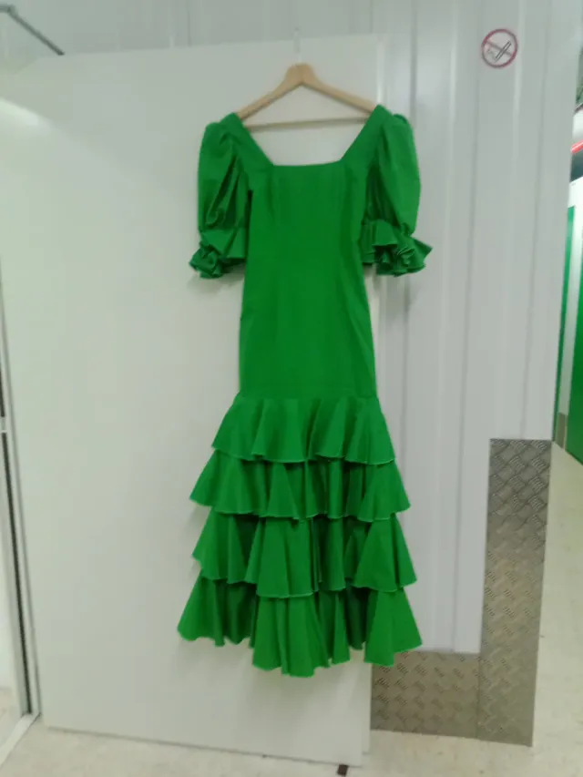 Vestido Flamenca Verde Rio Ajoli Forrado