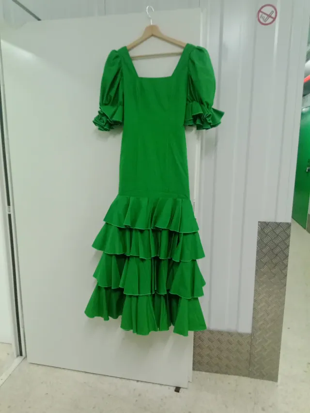 Vestido Flamenca Verde Rio Ajoli Forrado