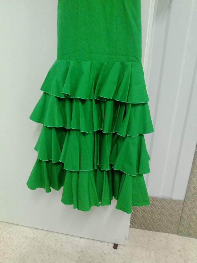 Vestido Flamenca Verde Rio Ajoli Forrado