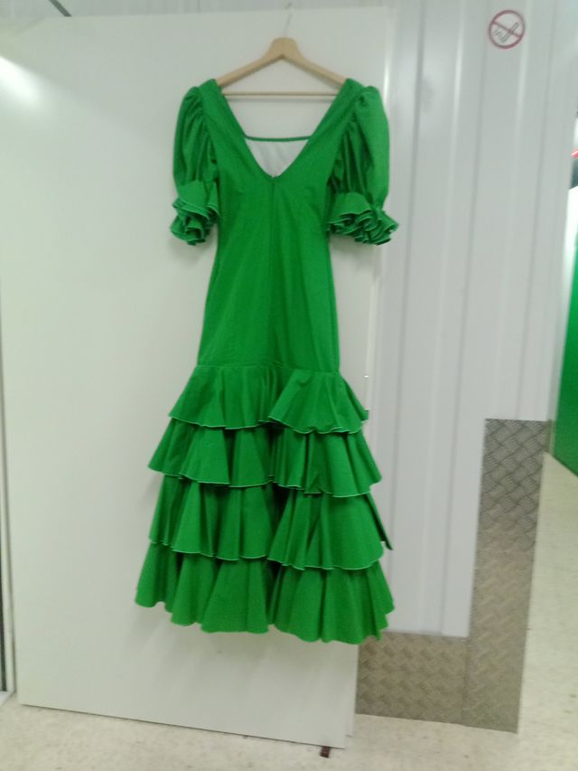 Vestido Flamenca Verde Rio Ajoli Forrado