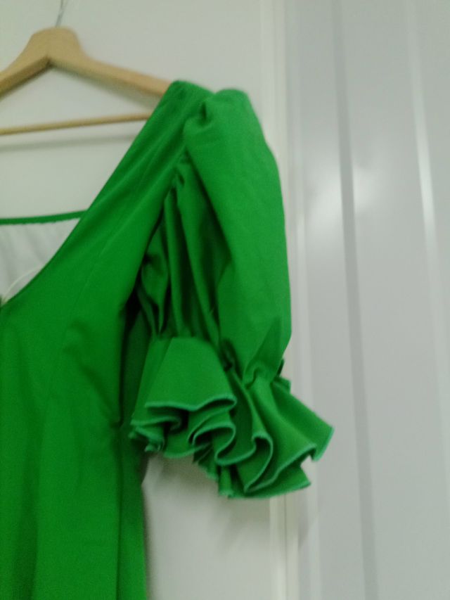 Vestido Flamenca Verde Rio Ajoli Forrado