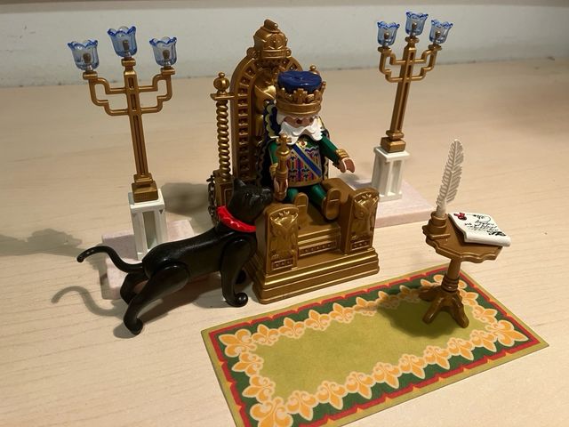 Playmobil 4254 Cuna Bebé y Figura y rey trono