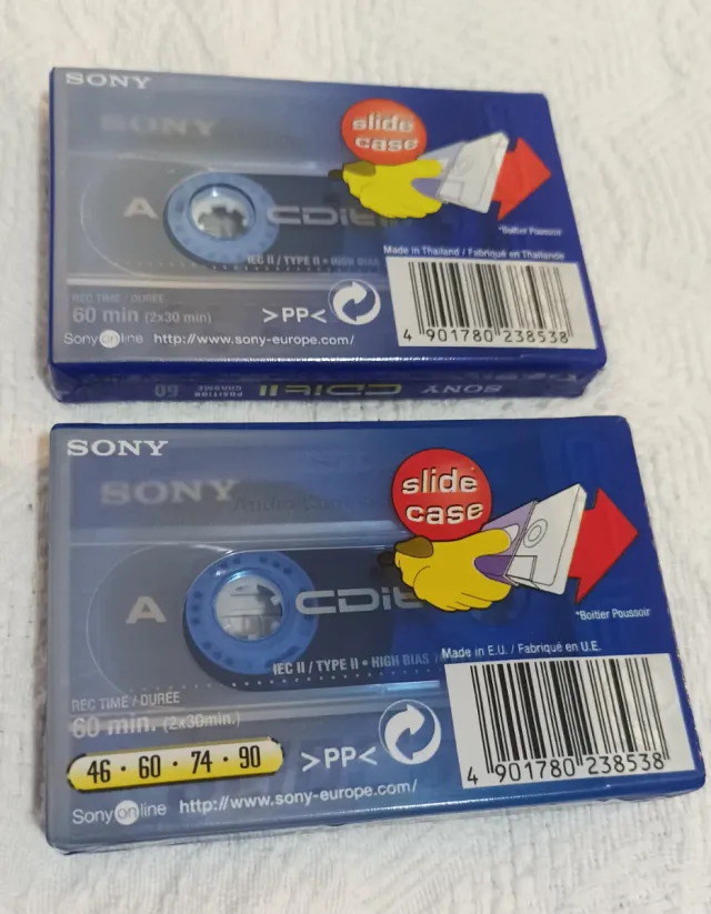 2 Cintas Cassette Sony CDit II Precintadas