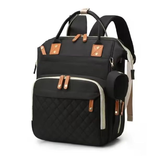 Carrito de bebé 3 piezas negro y dorado