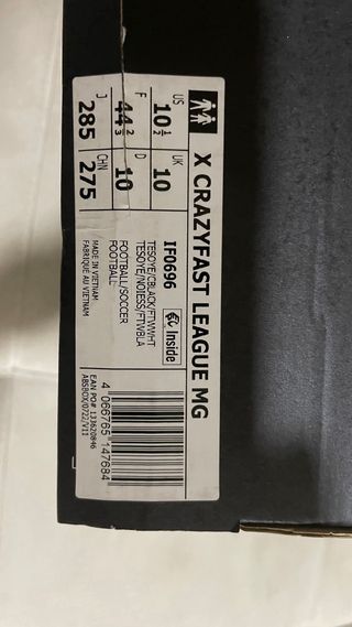 Botas fútbol Adidas Crazyfast Talla 44.5