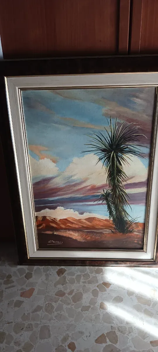 Cuadro al óleo paisaje desértico