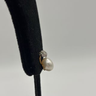 Pendientes perla y circonitas oro 18kt