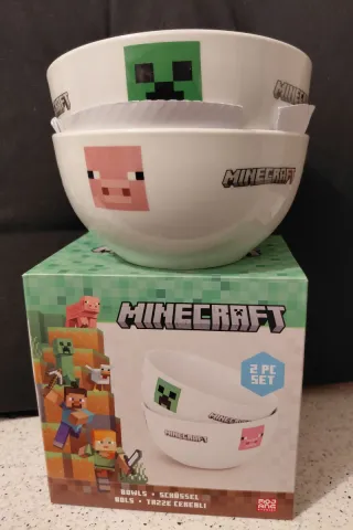 Set 2 Tazze Cereali Minecraft Creeper & Pig