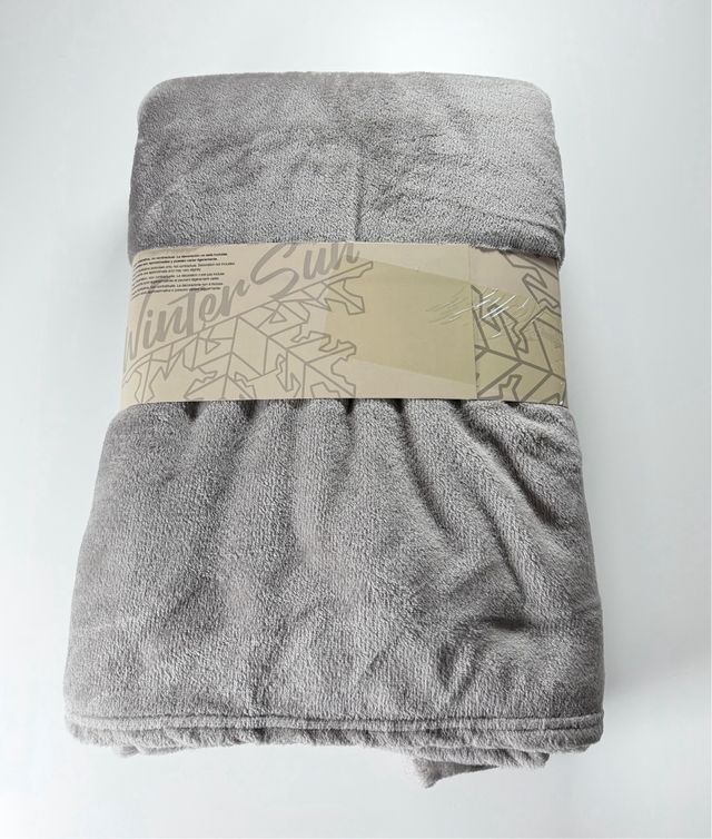 Manta Cinza Super Macia 160x210cm