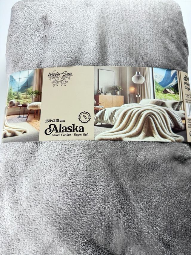 Manta Cinza Super Macia 160x210cm