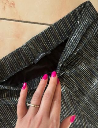 Pantaloni flare lurex neri/argento