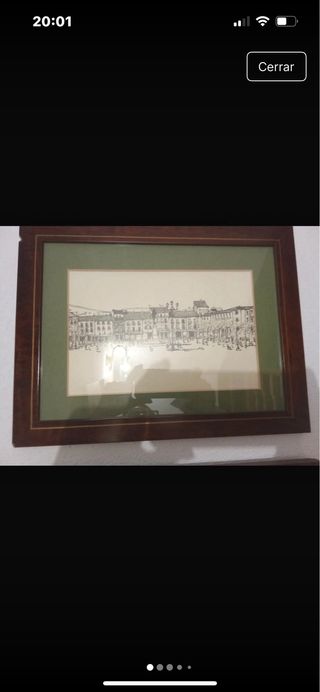 Cuadro antiguo de paisaje urbano