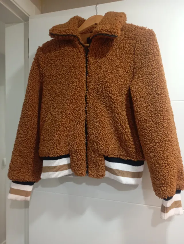 Cazadora teddy marrón mujer Talla S
