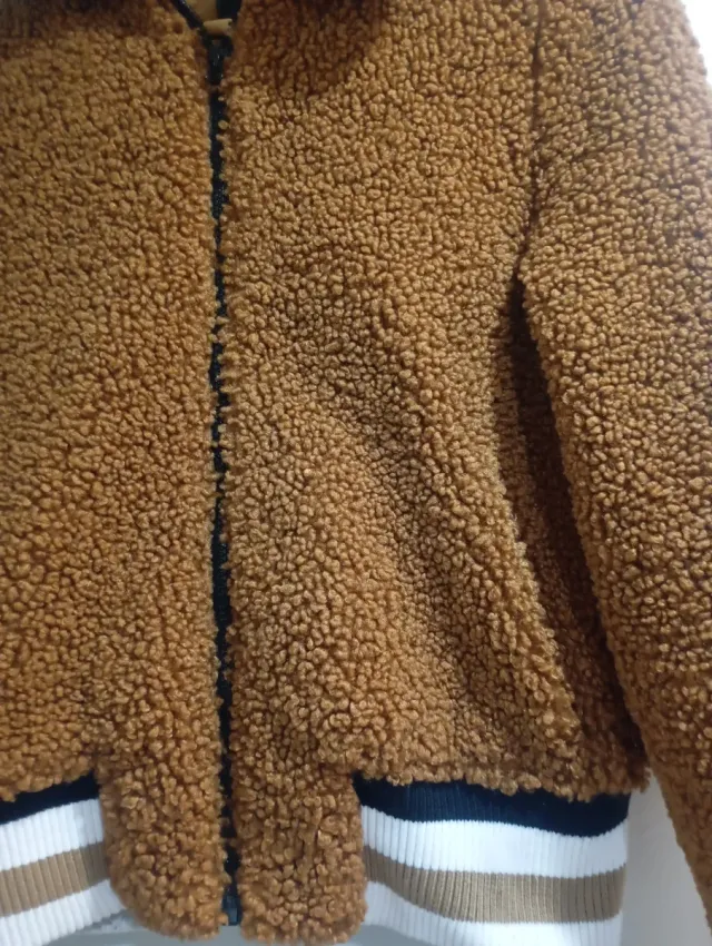 Cazadora teddy marrón mujer Talla S